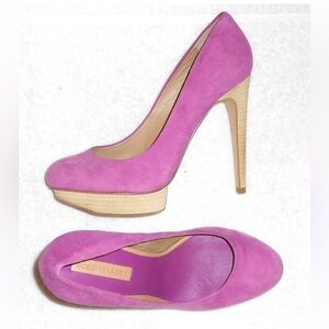 BCBGMAXAZRIA Fuchsia‎ Suede Platform Stiletto Heels – Women’s Size 7.5B